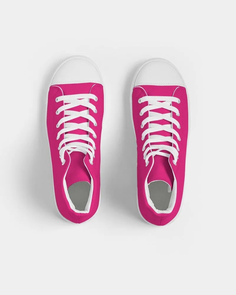 Bright Cool Pink Men's High-top Canvas Sneakers | Men's | Bright Pure Cool Pink | C0M100Y25K0