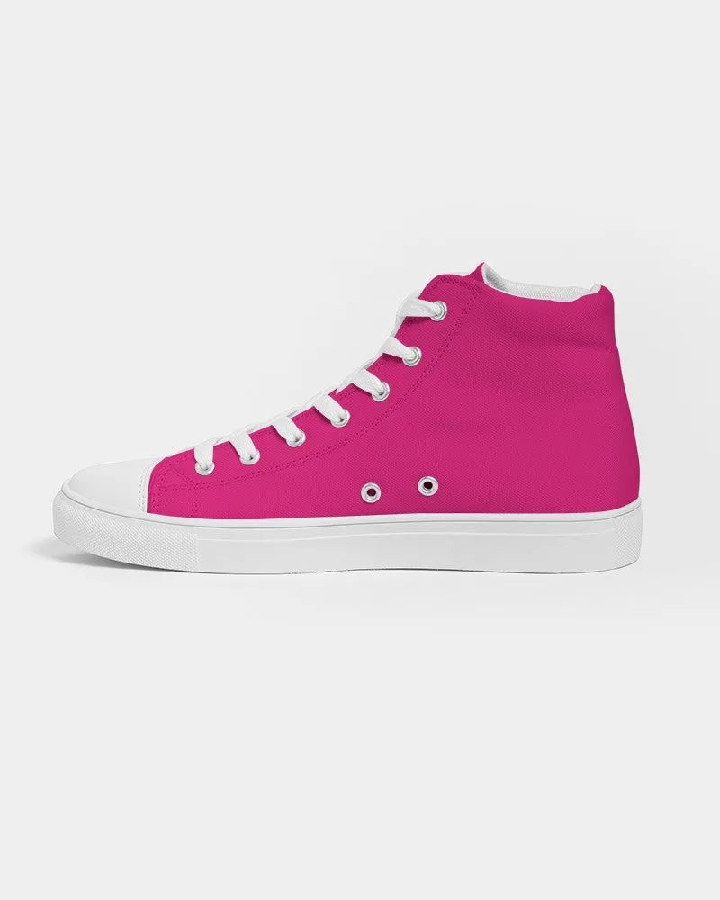 Bright Cool Pink Men's High-top Canvas Sneakers | Men's | Bright Pure Cool Pink | C0M100Y25K0