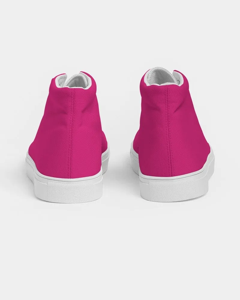Bright Cool Pink Men's High-top Canvas Sneakers | Men's | Bright Pure Cool Pink | C0M100Y25K0