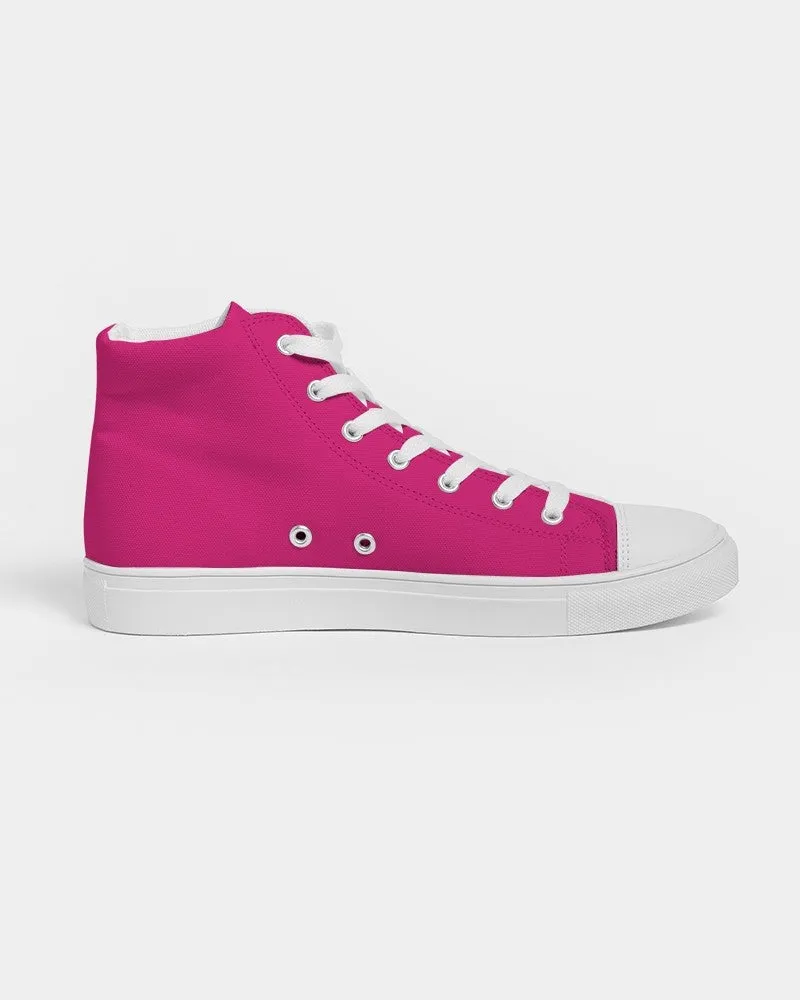 Bright Cool Pink Men's High-top Canvas Sneakers | Men's | Bright Pure Cool Pink | C0M100Y25K0