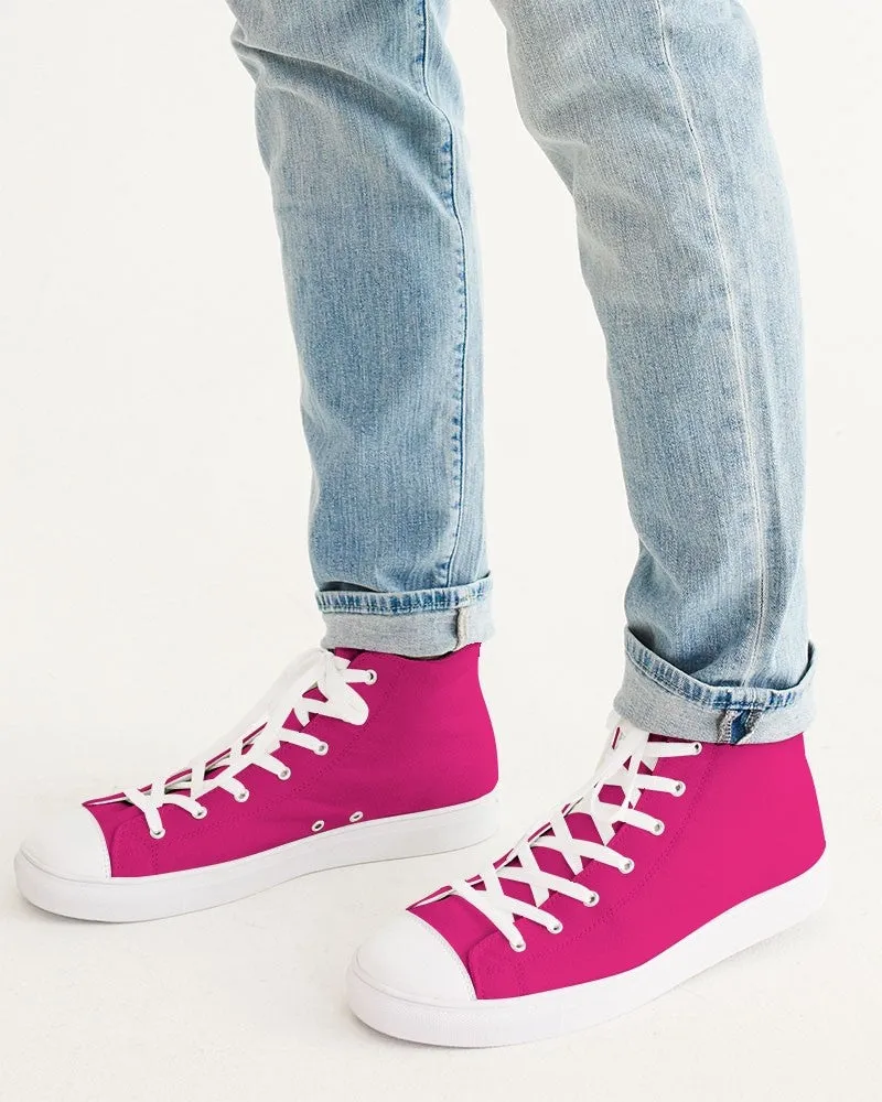 Bright Cool Pink Men's High-top Canvas Sneakers | Men's | Bright Pure Cool Pink | C0M100Y25K0