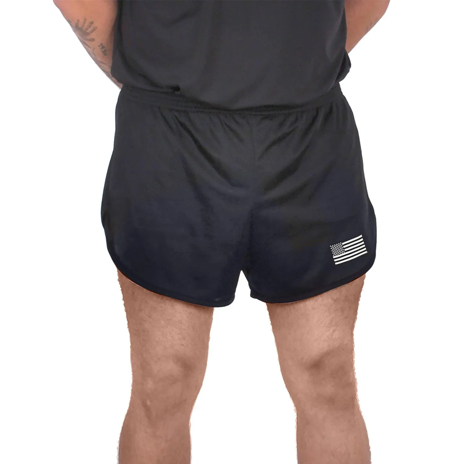 Rothco US Flag Ranger PT (Physical Training) Shorts - Black