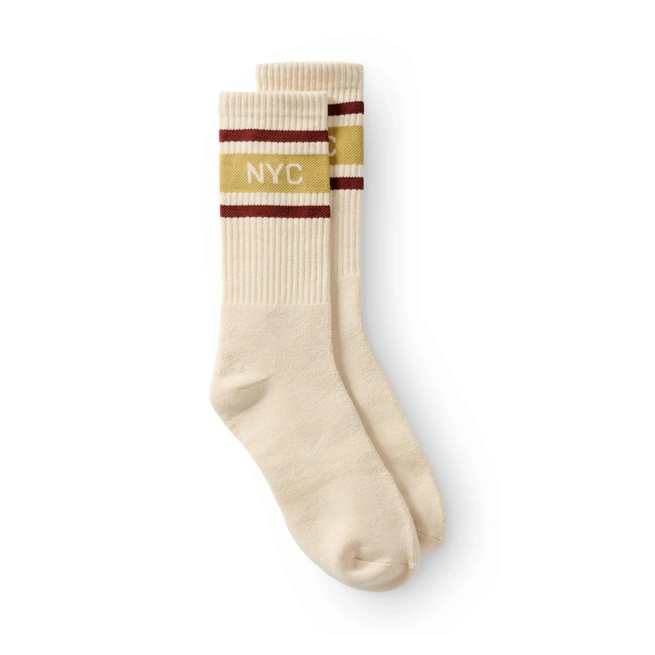 West NYC Varsity Bar Sock Sail/Burgundy/Mustard